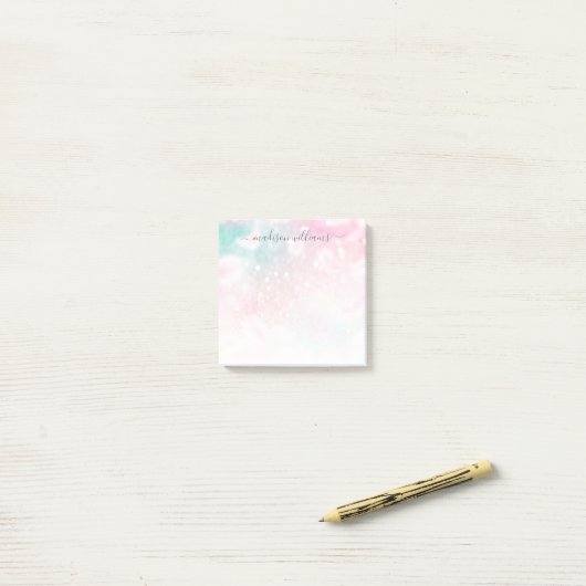  roze glitter Girly Glamoureus Post-it® Notes (Op bureau)