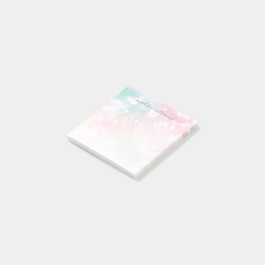 roze glitter Girly Glamoureus Post-it® Notes (Schuin)