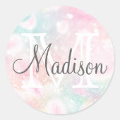  roze glitter Girly Glamoureus Ronde Sticker (Voorkant)