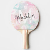  roze glitter Girly Glamoureus Tafeltennisbatje (Voorkant)