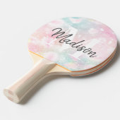  roze glitter Girly Glamoureus Tafeltennisbatje (Voorkant Gekanteld)