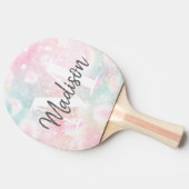  roze glitter Girly Glamoureus Tafeltennisbatje (Zijkant)