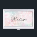 roze glitter Girly Glamoureus Visitekaarthouder<br><div class="desc">Personaliseer dit  roze bokeh glitterpatroon visitekaartje hoesje eenvoudig met uw aangepaste naam en monogram.</div>