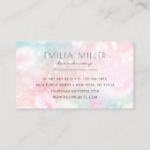  roze glitter Girly Glamoureus Visitekaartje (Achterkant)