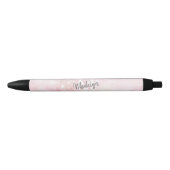  roze glitter Girly Glamoureus Zwarte Inkt Pen (Voorkant)