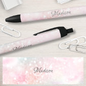  roze glitter Girly Glamoureus Zwarte Inkt Pen