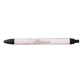  roze glitter Girly Glamoureus Zwarte Inkt Pen (Voorkant)