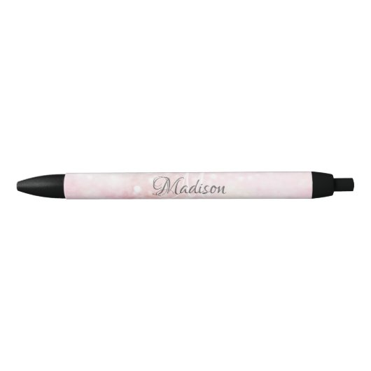  roze glitter Girly Glamoureus Zwarte Inkt Pen (Voorkant)