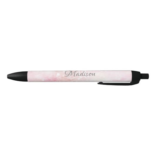  roze glitter Girly Glamoureus Zwarte Inkt Pen (Bodem)