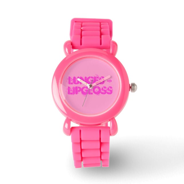 Roze Glitter Girly Horloge (Voorkant)