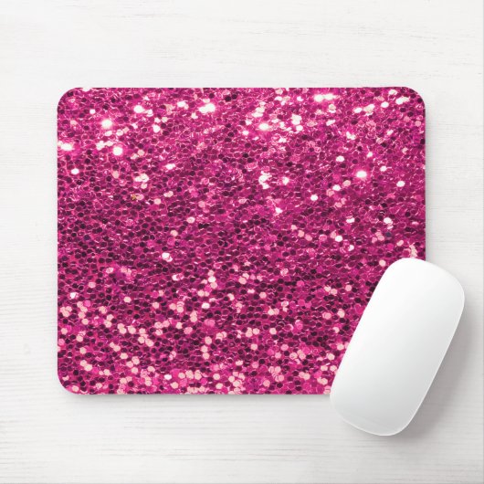 Roze glitter Girly Modern Sparkle Bling Kantoor Muismat (Met muis)