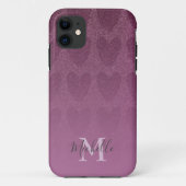 Roze Glitter Girly Monogram Case-Mate iPhone Case (Achterkant)