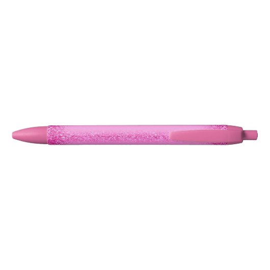 Roze Glitter Girly Shiny Specialized Name Script Zwarte Inkt Pen (Achterkant)
