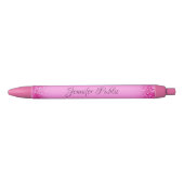 Roze Glitter Girly Shiny Specialized Name Script Zwarte Inkt Pen (Voorkant)