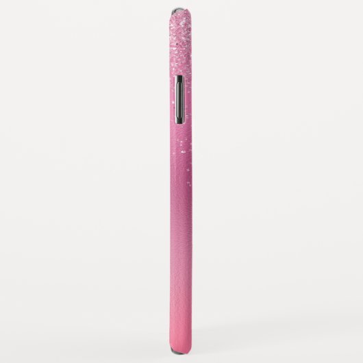 Roze Glitter Girly Sparkle Glitter Monogram Case-Mate iPhone Case (Achterkant/rechts)