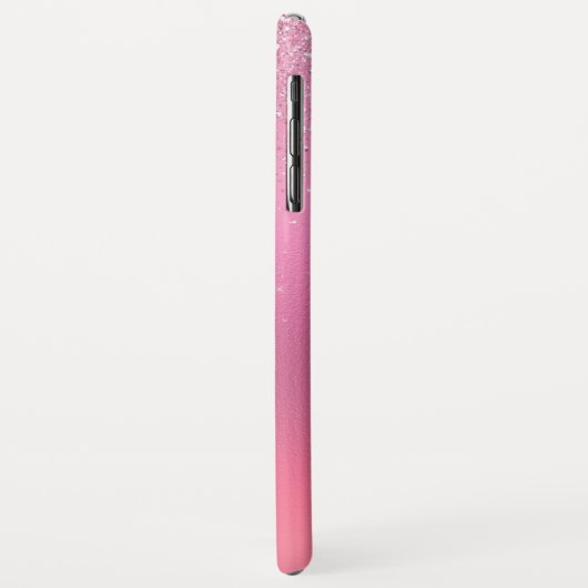 Roze Glitter Girly Sparkle Glitter Monogram Case-Mate iPhone Case (Achterkant/links)