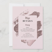 Roze Glitter Glam Bachelorette Party Uitnodiging (Achterkant)