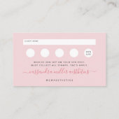 Roze Glitter Glam Beauty Aesthetics Loyalty & Visitekaartje (Achterkant)