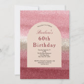 Roze Glitter Glam Bling Sparkle 60e verjaardag Kaart (Voorkant)