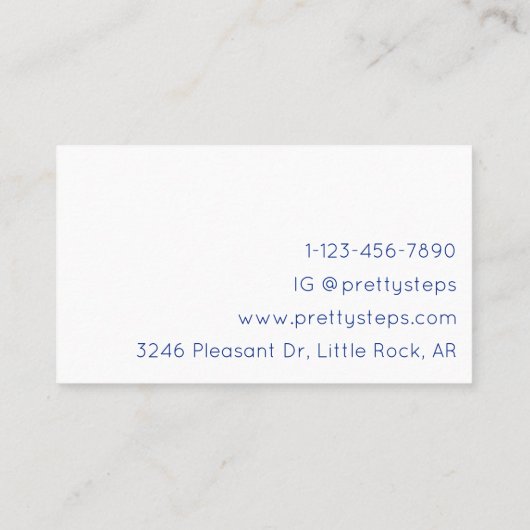 roze glitter glam dance Studio Modern Visitekaartje (Achterkant)