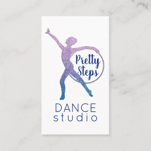  roze glitter glam dance Studio Modern Visitekaartje (Voorkant)
