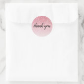 Roze Glitter Glam Dank u wel de verjaardag Ronde Sticker (Tas)