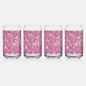 Roze Glitter Glam Hart Blikvorm Glas (Achterkant)