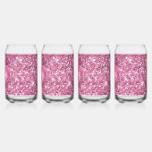 Roze Glitter Glam Hart Blikvorm Glas (Links)