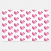 Roze Glitter Glam Hart Verjaardag Inpakpapier Vel (Voorkant 2)
