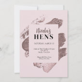 Roze Glitter Glam Hens Party Uitnodigingsroute Kaart (Voorkant)
