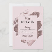 Roze Glitter Glam Hens Party Uitnodigingsroute Kaart (Achterkant)