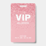 Roze Glitter Glam VIP Al identiteitskaart van de G Badge<br><div class="desc">Roze Glitter VIP Al identiteitskaart van de Gebeurtenis van de Pas van de Toegang perfect voor die Coördinatoren van de Gebeurtenis, personeel, en de rest van team om de gebeurtenis te vergemakkelijken. Gebruik bij voorkeur een donkere foto zodat de witte tekst gemakkelijk kan worden gezien en gelezen. Tik op 'Pas...</div>
