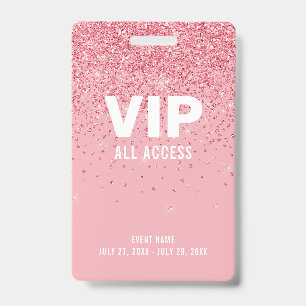 Roze Glitter Glam VIP Al identiteitskaart van de G Badge