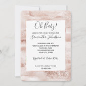 Roze Glitter Glamour Babyshower Kaart (Voorkant)