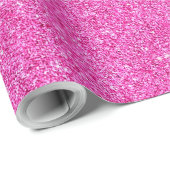 Roze Glitter Glamour Moderne Sjabloon Elegant Cadeaupapier (Rol Hoek)