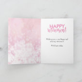 Roze Glitter Glamoureuze pensioenwensen Kaart (Binnen)