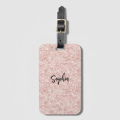 Roze Glitter Glans Bagagelabel (Voorkant (verticaal))