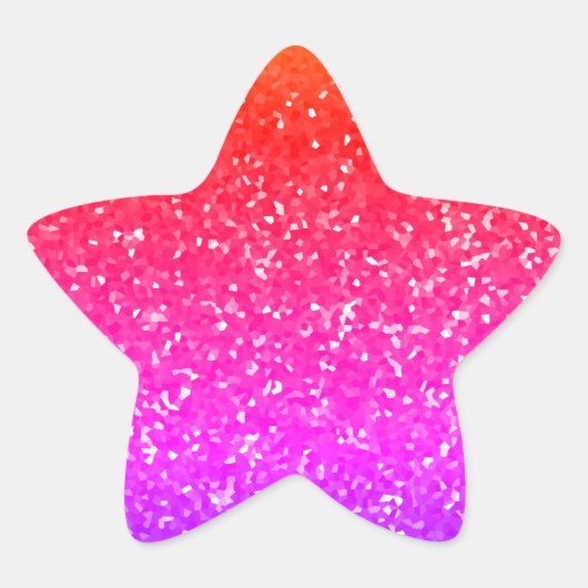 Roze glitter glans glinsterend patroon vieringen ster sticker (Voorkant)