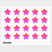 Roze glitter glans glinsterend patroon vieringen ster sticker (Vel)