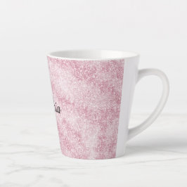 Roze Glitter Glans Kerst Latte Mok