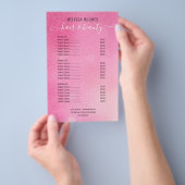 Roze Glitter Glans Salon Service Menu (Hand)