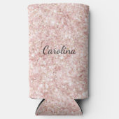 Roze Glitter Glans Seltzer Blikjeskoeler (Voorkant)