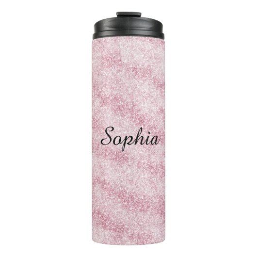 Roze Glitter Glans Thermosbeker (Voorkant)