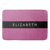 Roze Glitter, Glitter Achtergrond, Jouw naam Badmat (Voorkant)