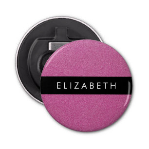 Roze Glitter, Glitter Achtergrond, Jouw naam Button Flesopener