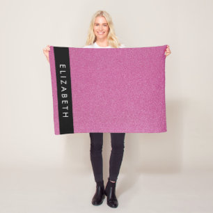 Roze Glitter, Glitter Achtergrond, Jouw naam Fleece Deken