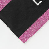 Roze Glitter, Glitter Achtergrond, Jouw naam Fleece Deken (Hoek)