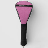 Roze Glitter, Glitter Achtergrond, Jouw naam Golfheadcover (Voorkant)