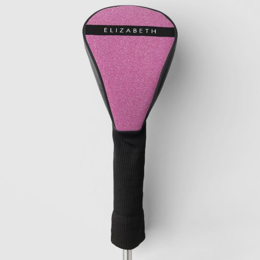 Roze Glitter, Glitter Achtergrond, Jouw naam Golfheadcover (Voorkant)