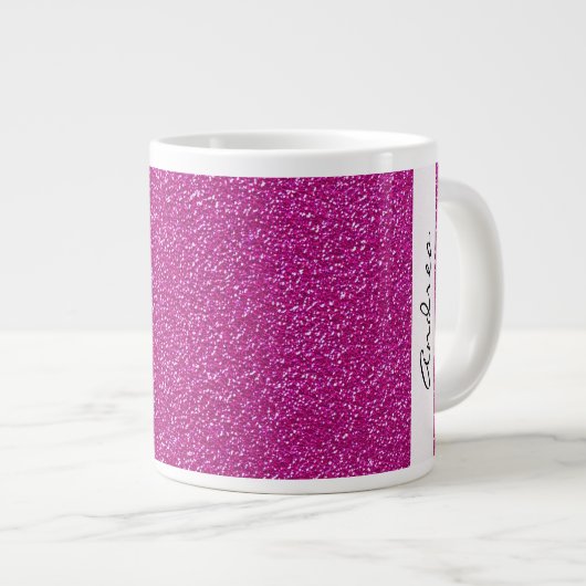 Roze Glitter, Glitter Achtergrond, Jouw naam Grote Koffiekop (Voorkant rechts)